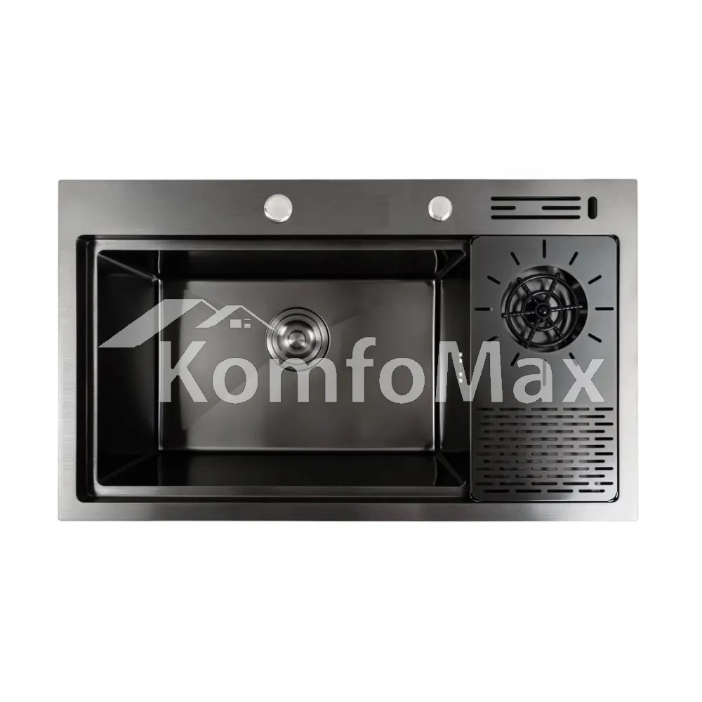 Мийка кухонна нержавійка Platinum Handmade 78х46 L чорна PVD 