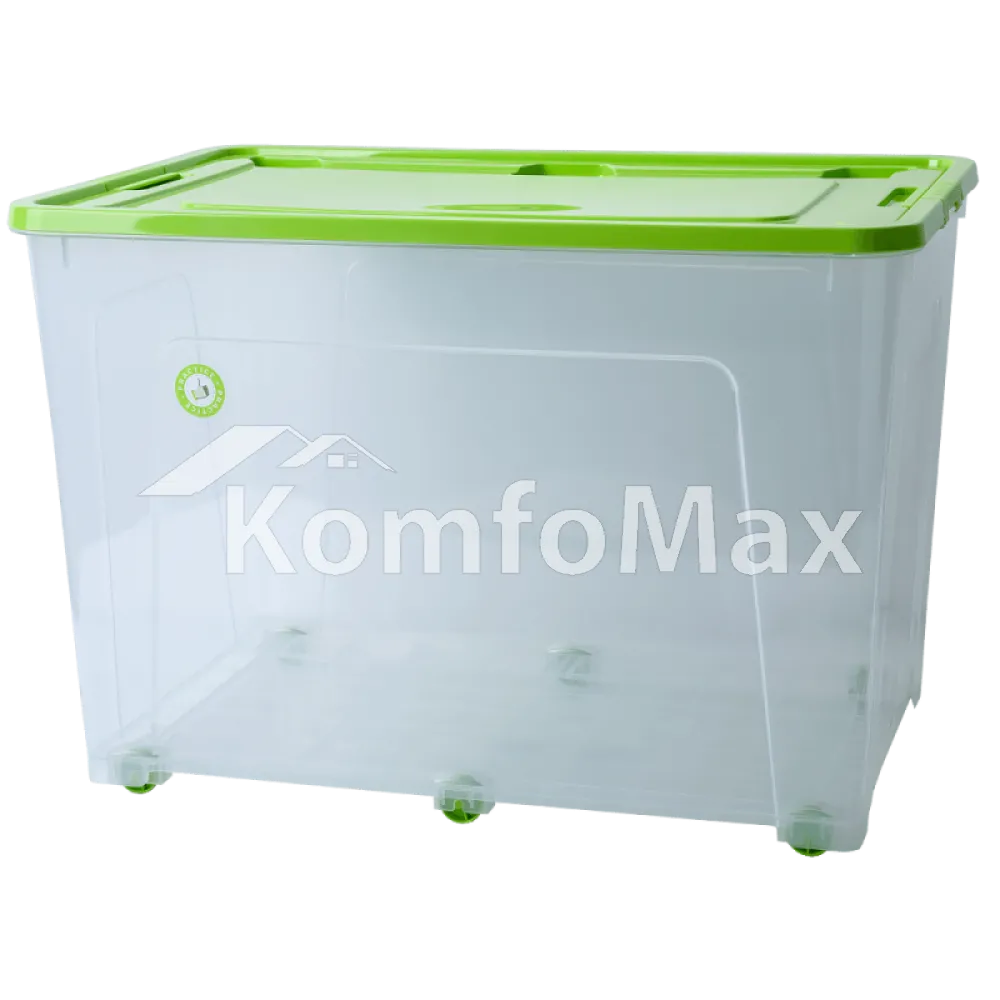 Контейнер Smart Box 70л. 59х39х40,5см. прозорий/оливковий  - фото 1