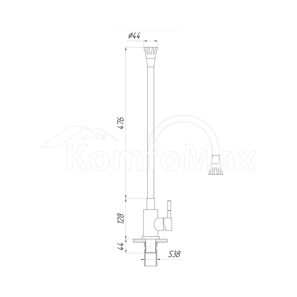 Змішувач для кухні Globus Lux ALPEN SBT1-203SA-G03, сірий  - фото 5
