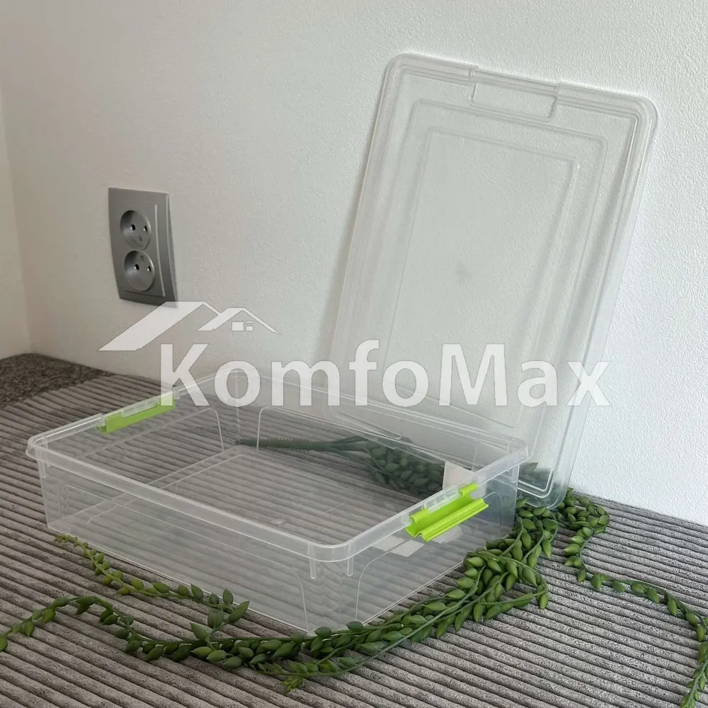 Контейнер Smart Box 3,8л. 32х24х7см. прозорий/оливковий  - фото 1