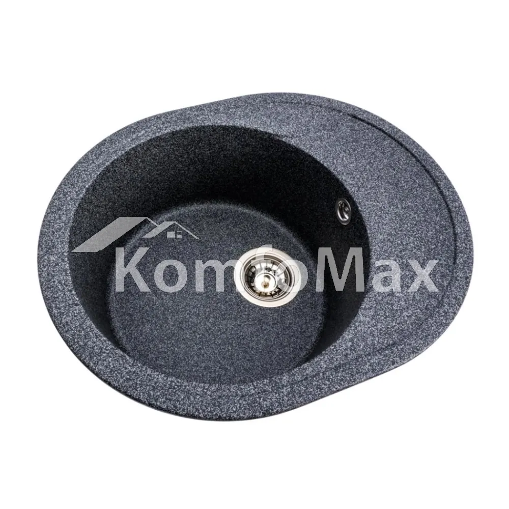 Гранітна мийка для кухні Platinum 5847 ONYX матова Графіт  - фото 1