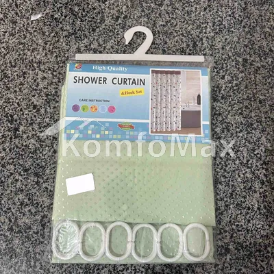 Шторка для ванної Shower curtain 180х180см салатовий