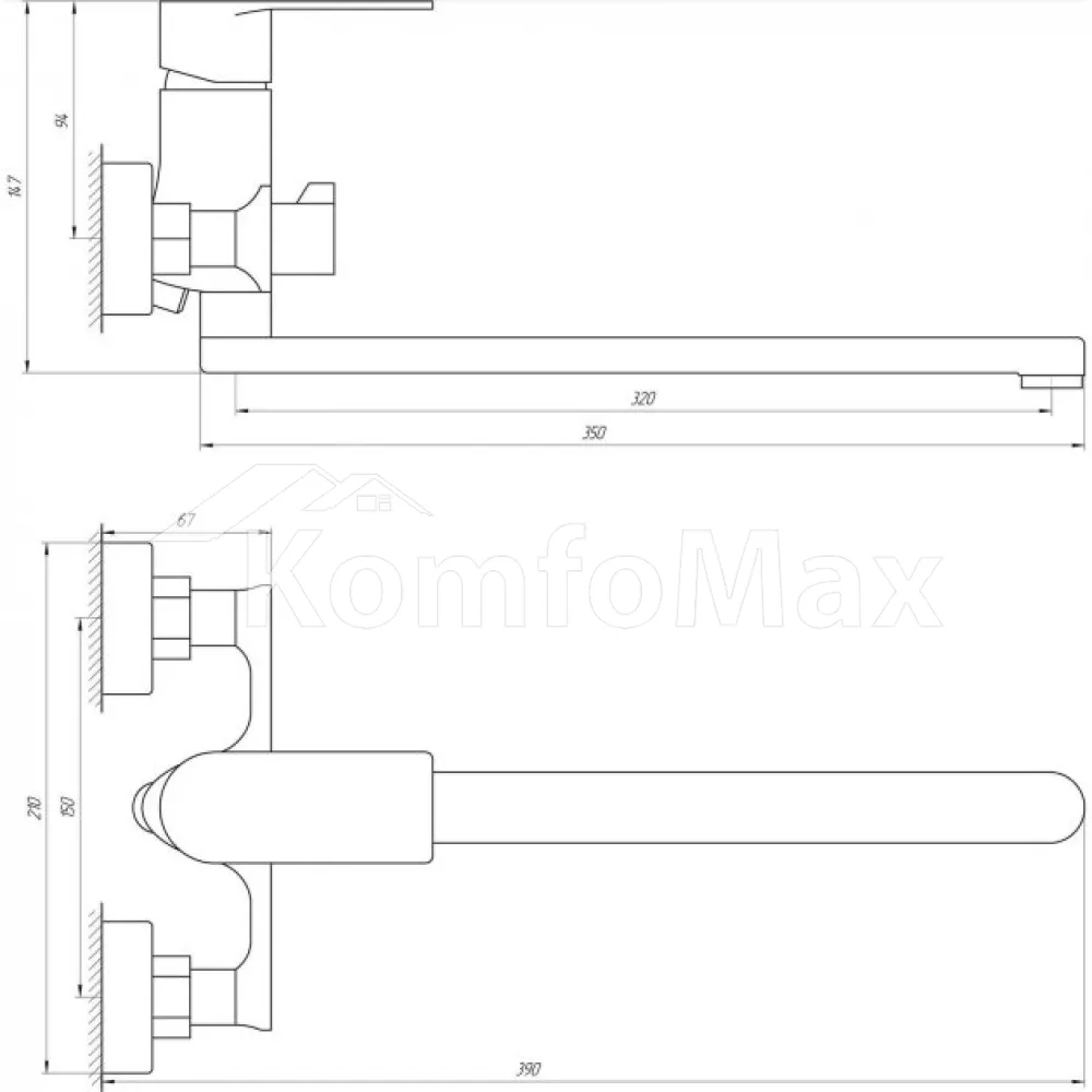Змішувач для ванни Globus Lux Niagara GLN-0208, латунь хром  - фото 4