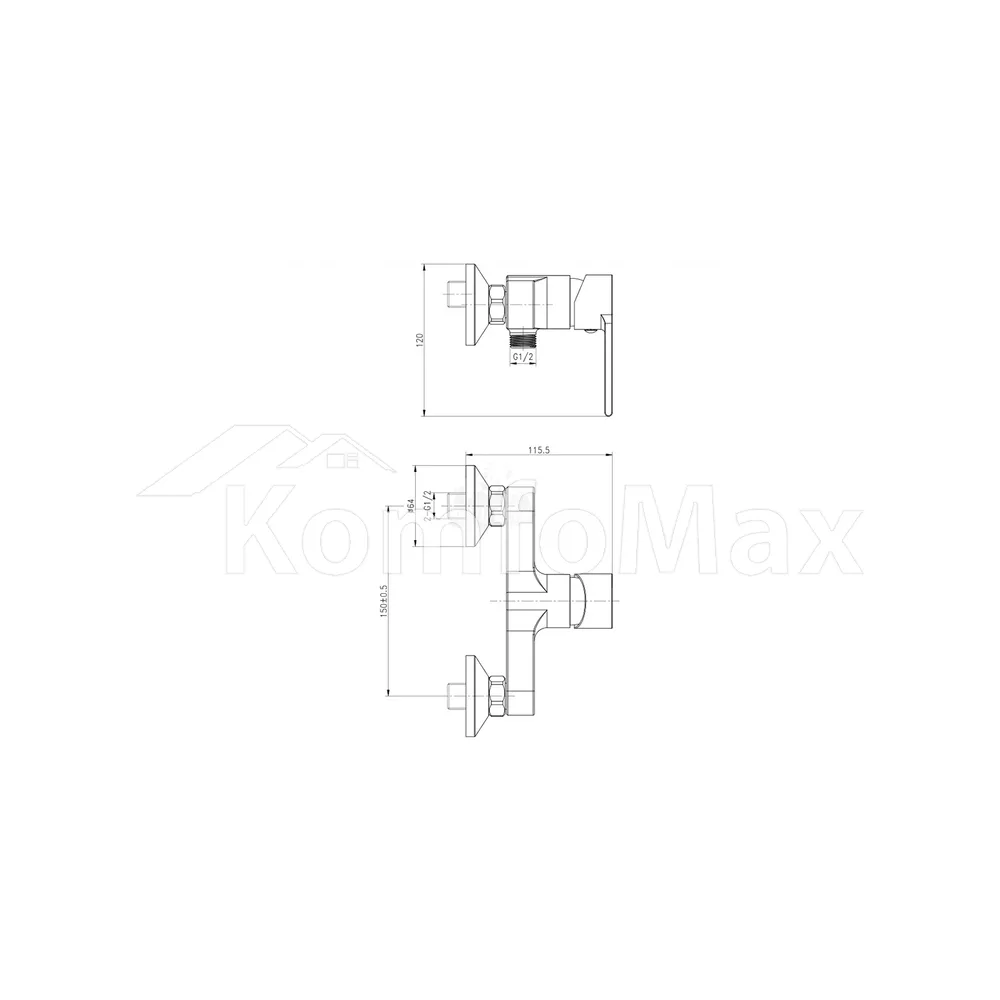 Змішувач для душу Cersanit Brasco S951-23, латунь хром  - фото 1