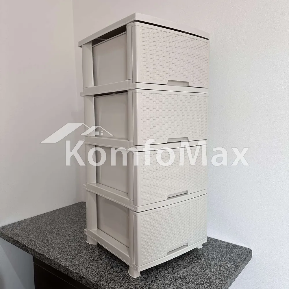 Комод пластиковий Алеана Ротанг біла роза  - фото 3