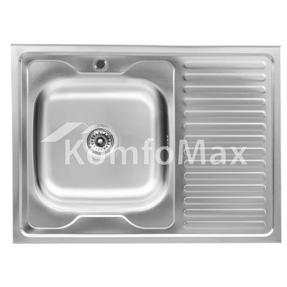 Мийка кухонна накладна Platinum 8060 0,7мм. L 800х600мм. поліровка 