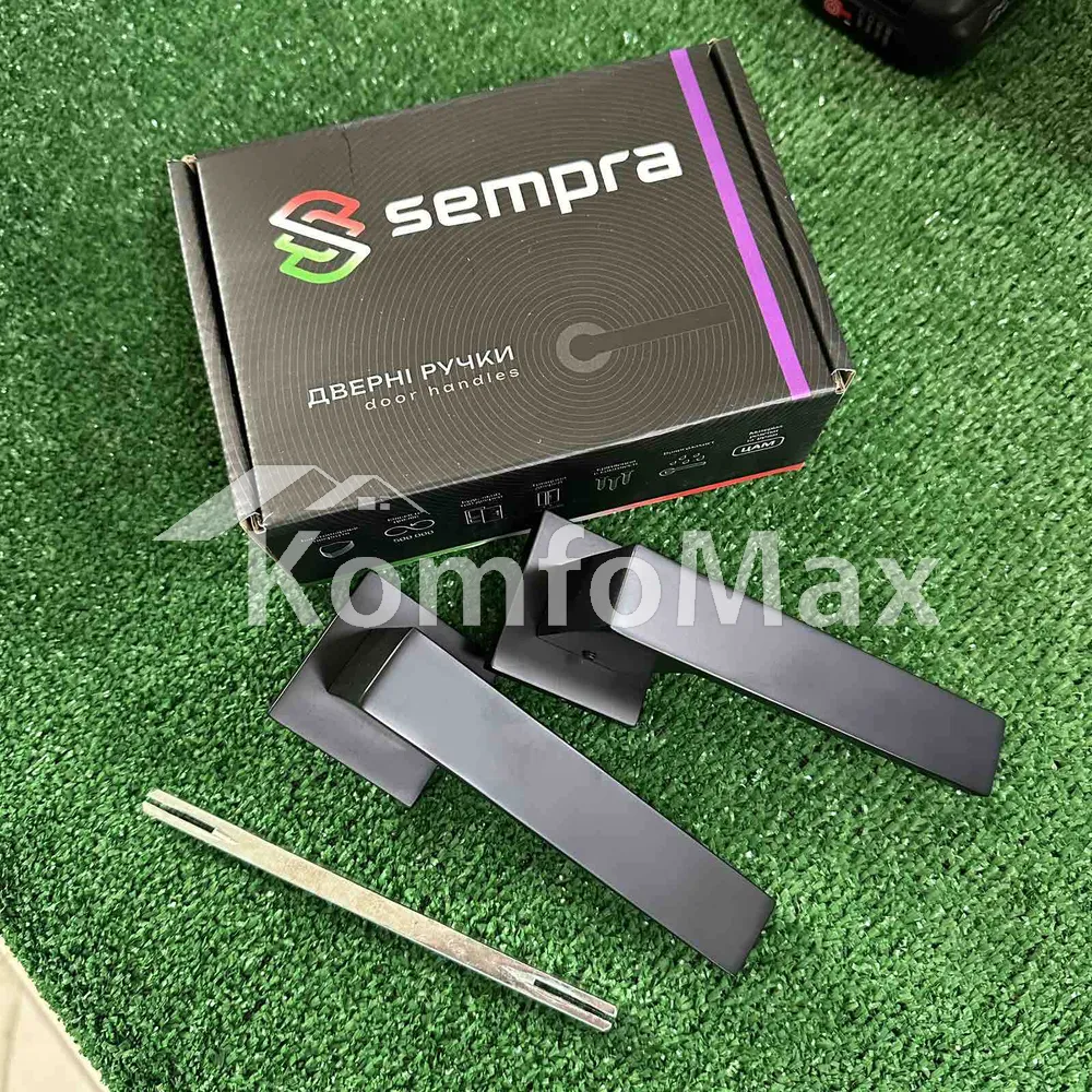 Ручки на розеті Sempra H-40115-Z- BLM чорний  - фото 3