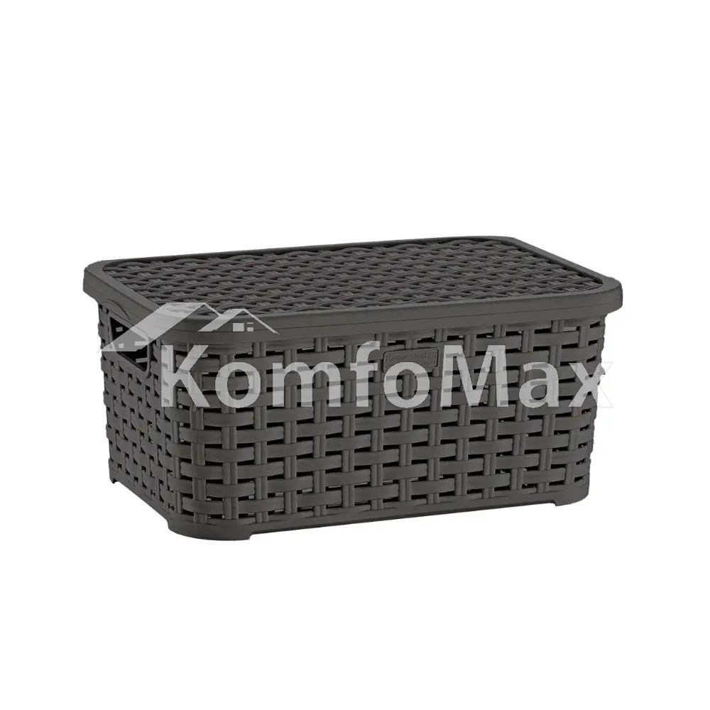 Кошик з кришкою Plastart Ротанг SP-290 5л. (19,5х28,5х12,5см.) Коричневий 