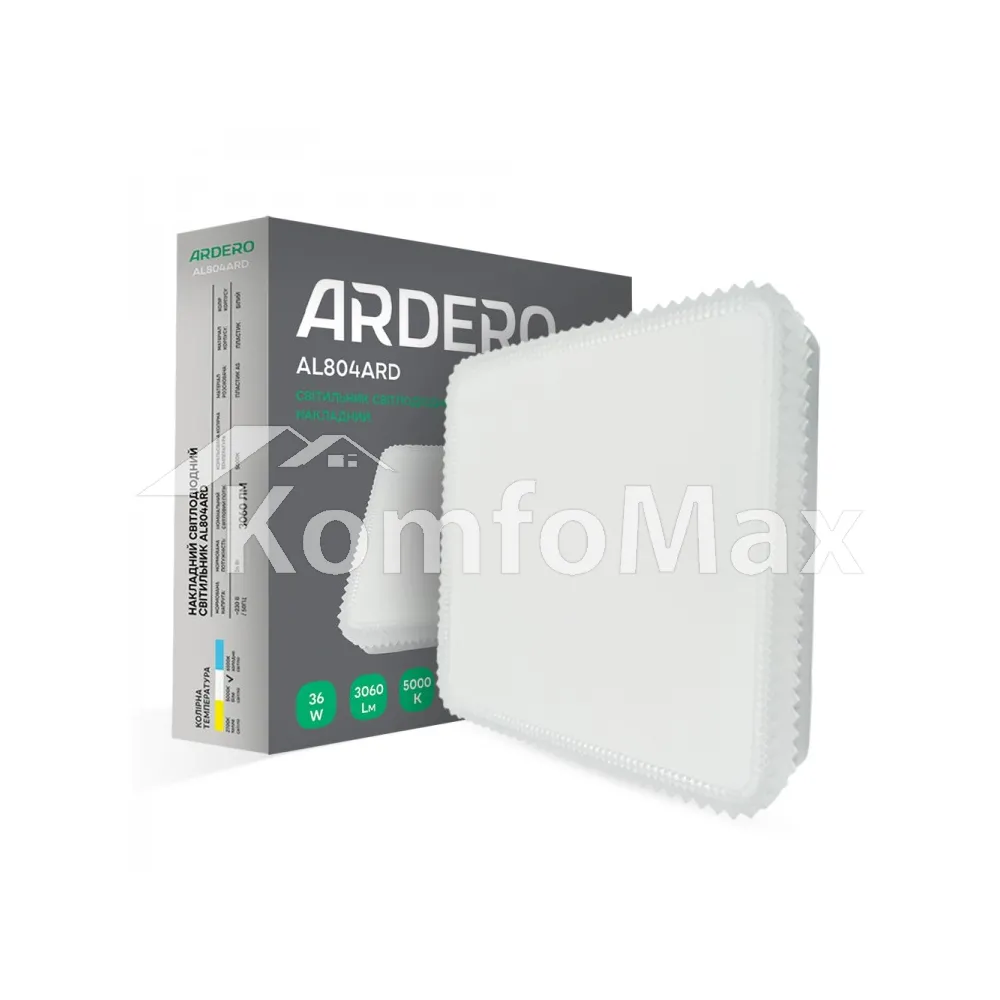 Світлодіодний накладний світильник Ardero AL804ARD 36Вт 3060Лм 5000K білий 