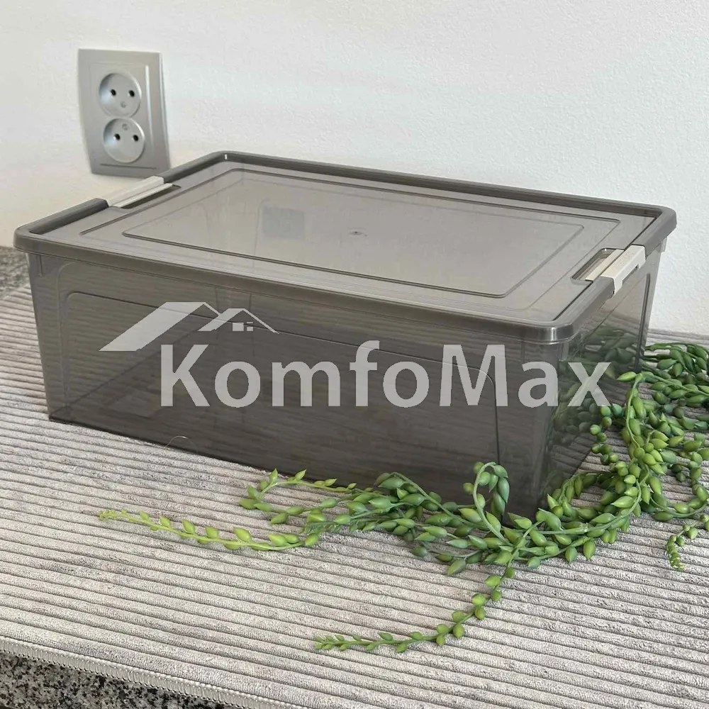 Контейнер Smart Box 11,7л. 39х29х14см. прозорий/какао 