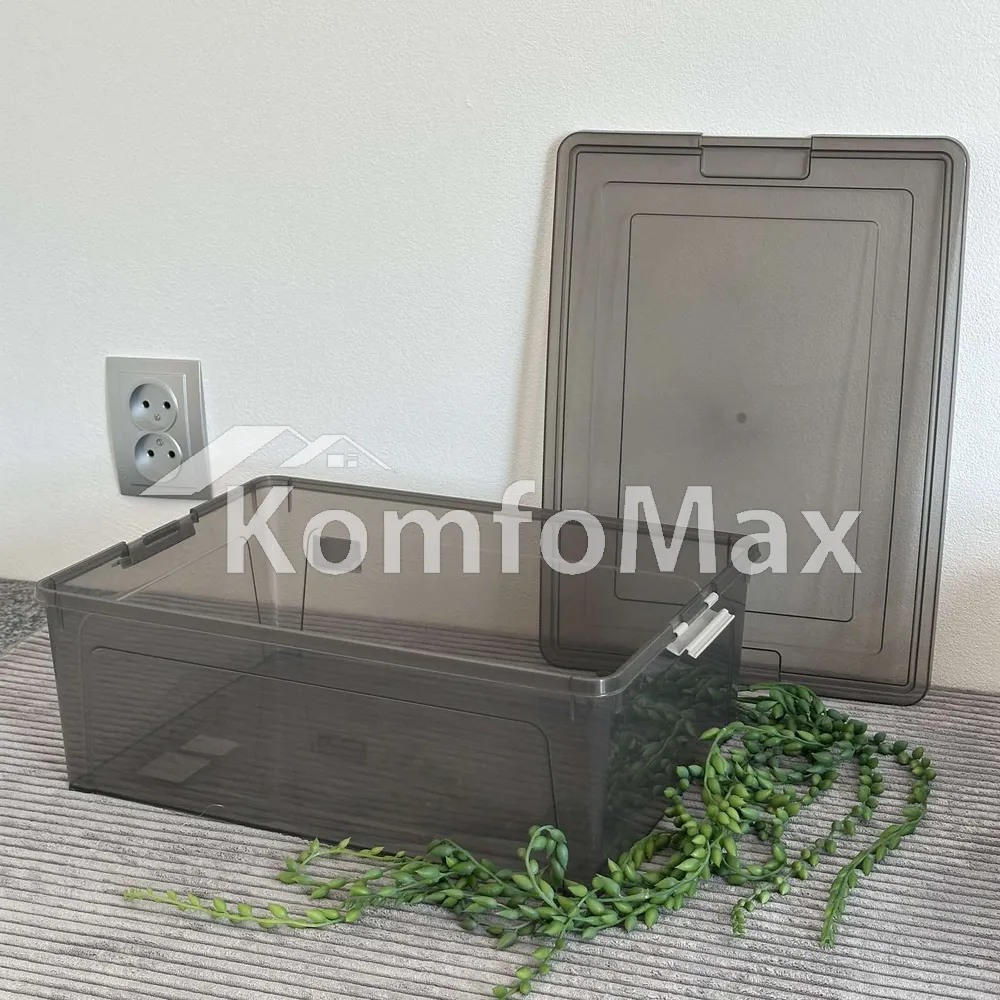 Контейнер Smart Box 11,7л. 39х29х14см. прозорий/какао  - фото 2