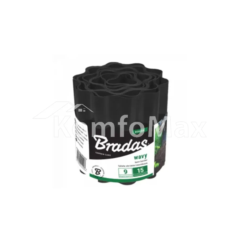 Бордюр садовий Bradаs хвилястий OBFG 0915 15смх9м чорний 