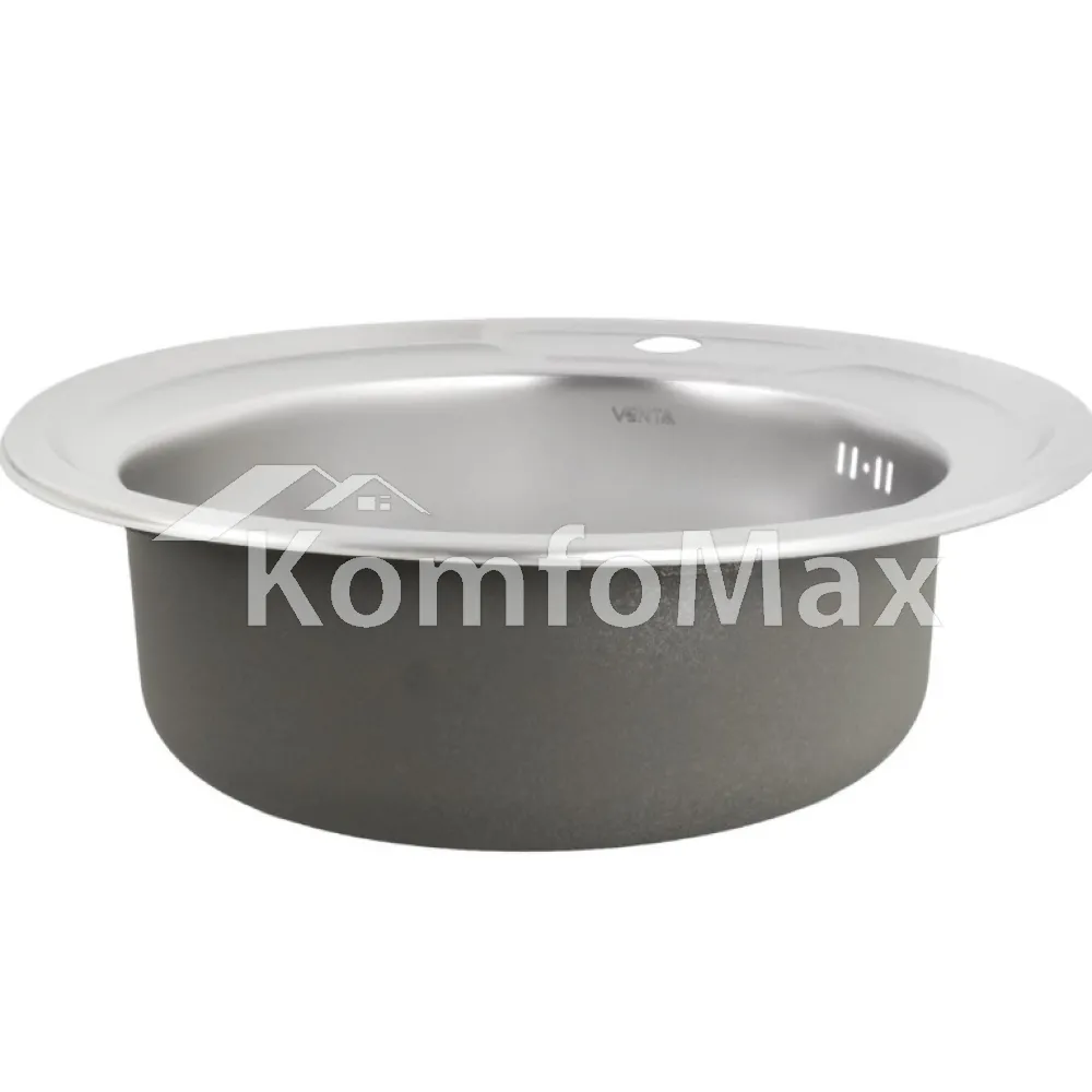 Мийка кухонна врізна VENTA VM4906S 0,6мм 490х490мм сатин  - фото 1