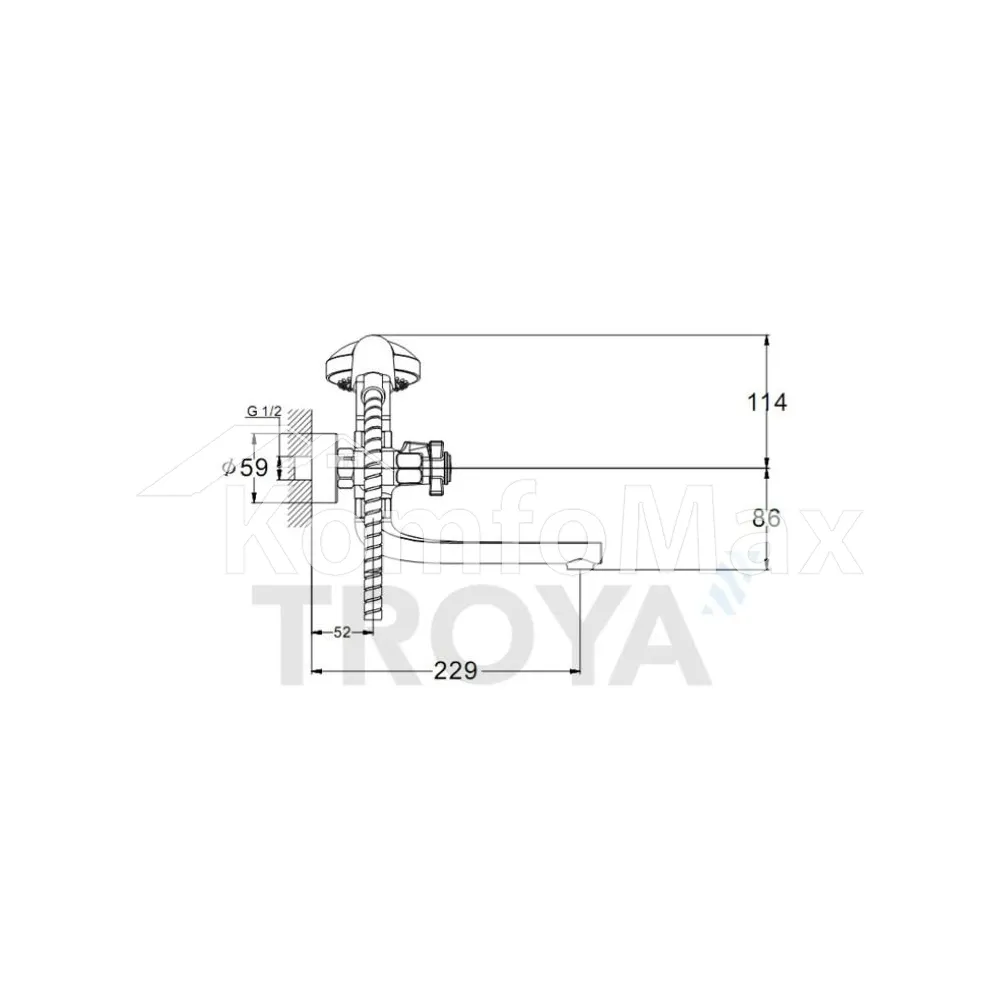 Змішувач для ванни TROYA QMG3-A621, латунь хром  - фото 2