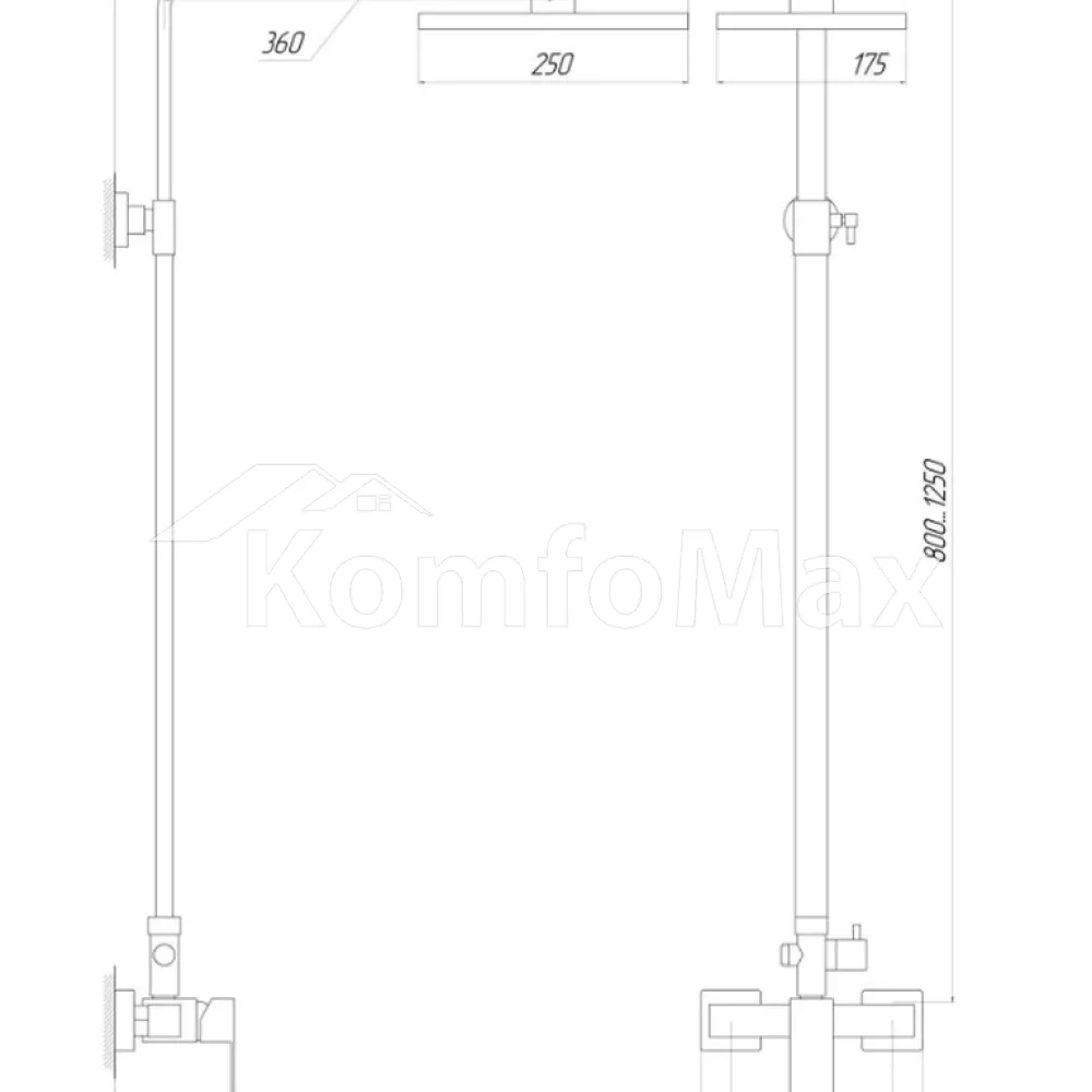 Душова система Globus Lux SICILIA SBQ-SH-125-BB чорна  - фото 4