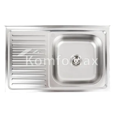 Мийка кухонна накладна Platinum 8060 0,7мм. R 800х500мм. декор