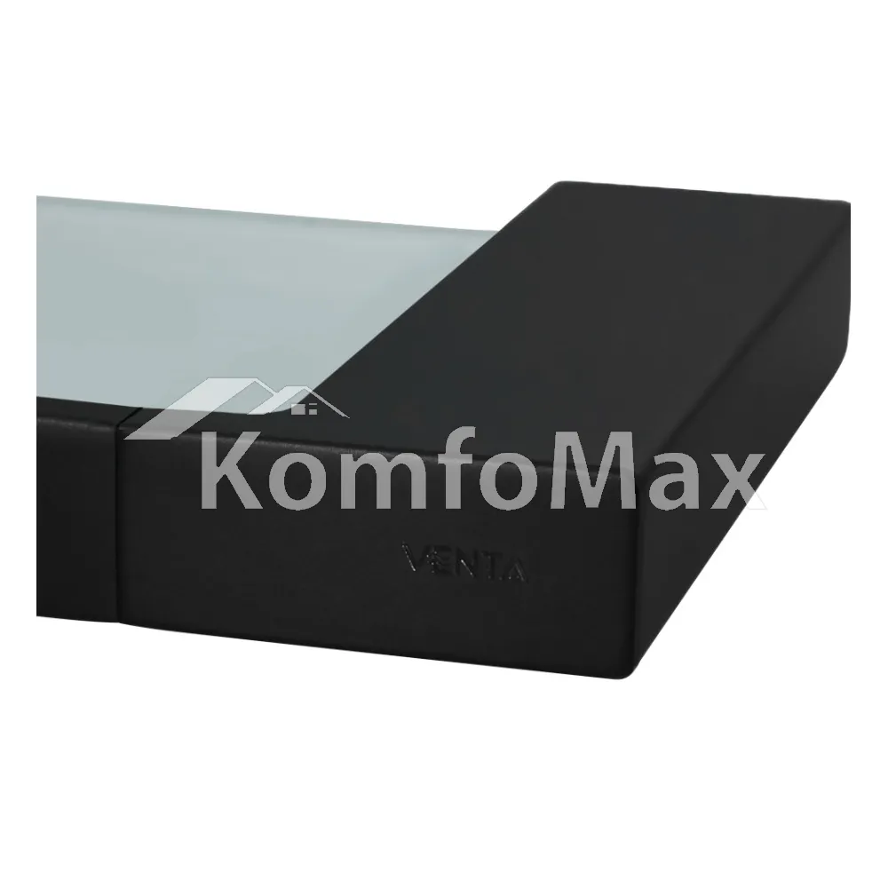 Полиця пляма скляна VENTA V163B 575х120х22мм чорний  - фото 2