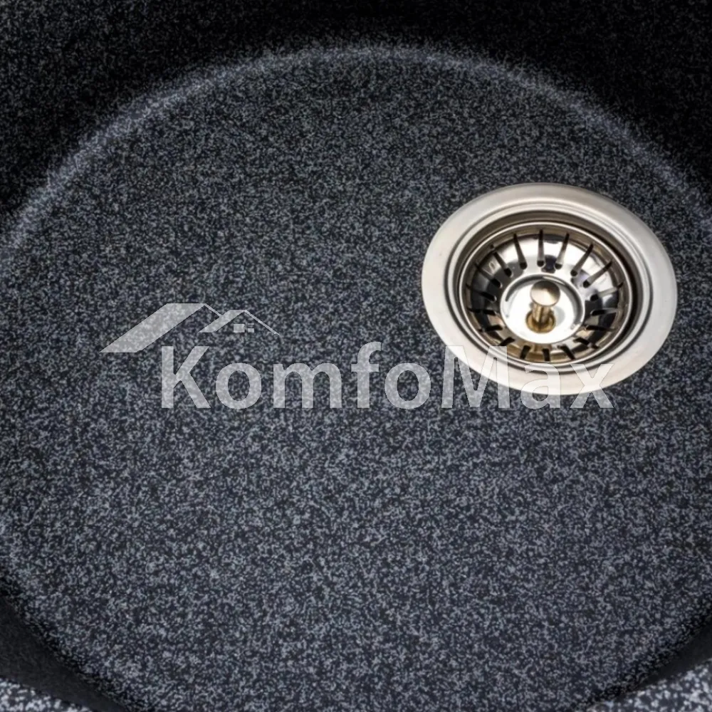 Гранітна мийка для кухні Platinum 5847 ONYX матова Графіт  - фото 4