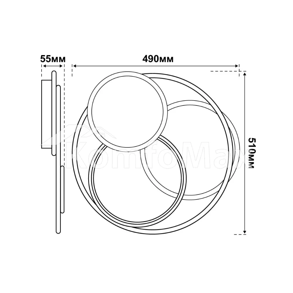 LED світильник VIOLUX smart SPINER круг 100W 3000-5000K IP20 220525 білий  - фото 4