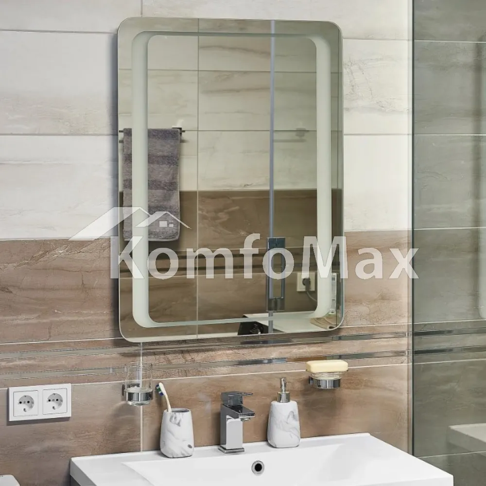 Дзеркало LED UNIO MRR-04 SQR-RA- 600x800 mm. FL  - фото 1