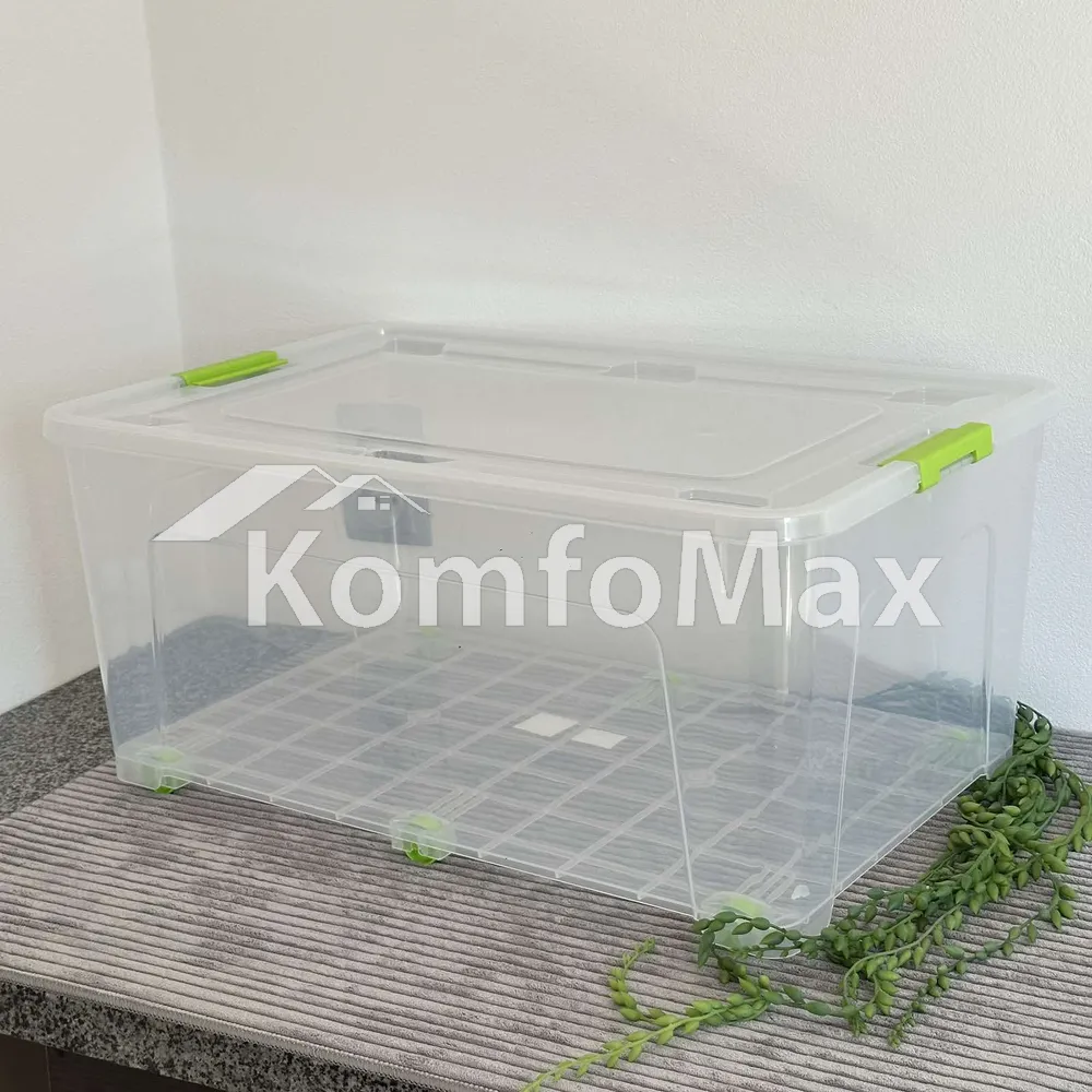 Контейнер Smart Box 50л. 59х39х27,5см. прозорий/оливковий  - фото 4