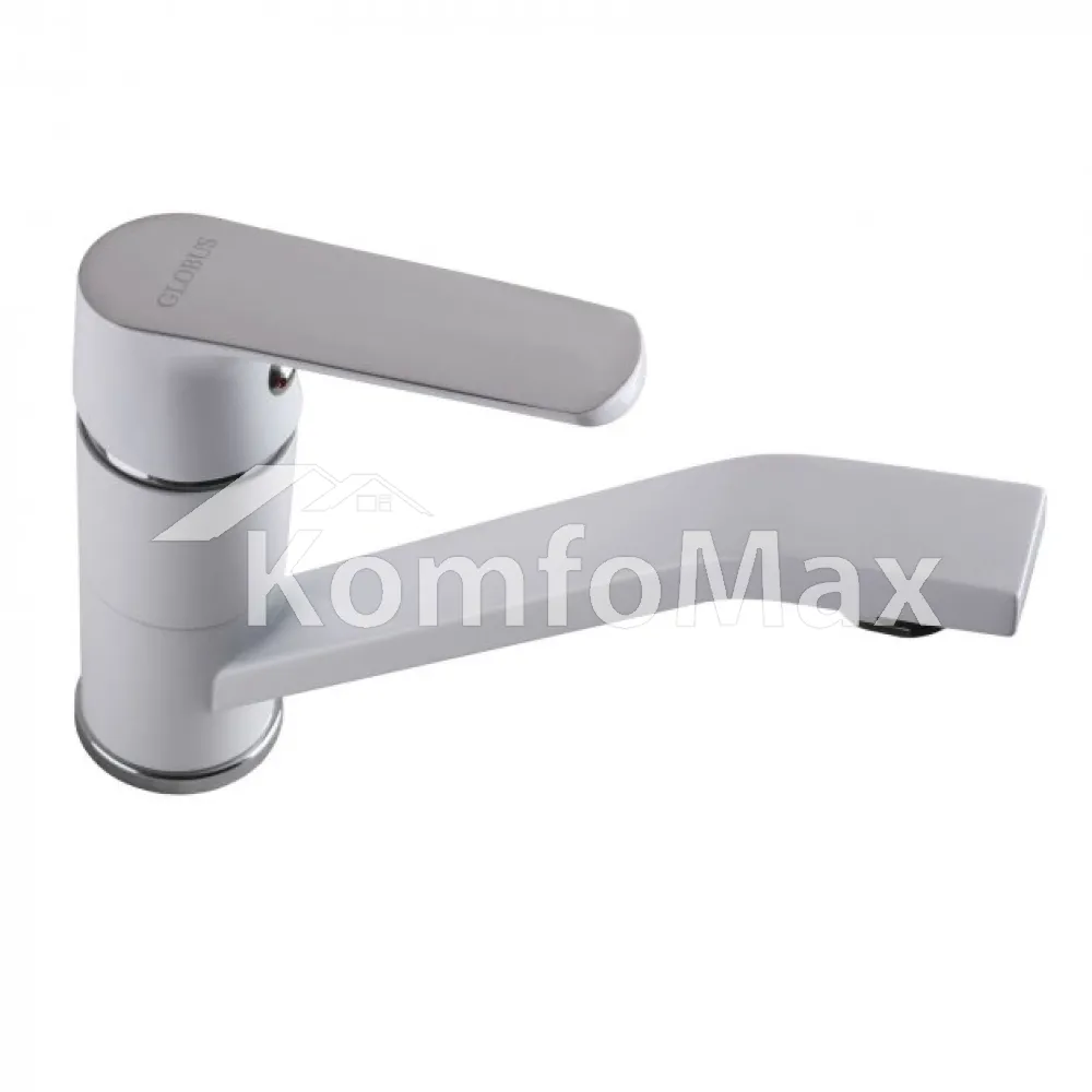 Змішувач для умивальника Globus Lux Laguna GLA-0203MQ-7-WHITE, латунь білий/хром  - фото 3