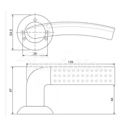 Ручки на розеті Code Deco H-14026-A- NIS/CR