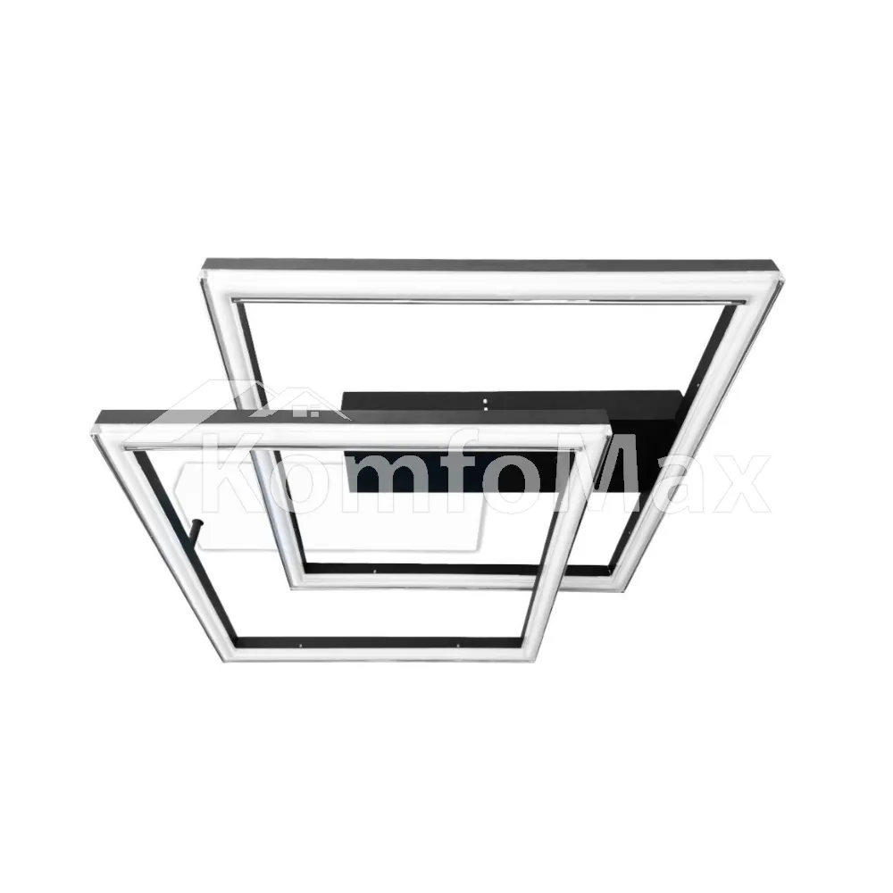 LED світильник VIOLUX smart BRIONI-S квадрат 84W 3000-4000-5000K IP20 220705 біло-чорний 