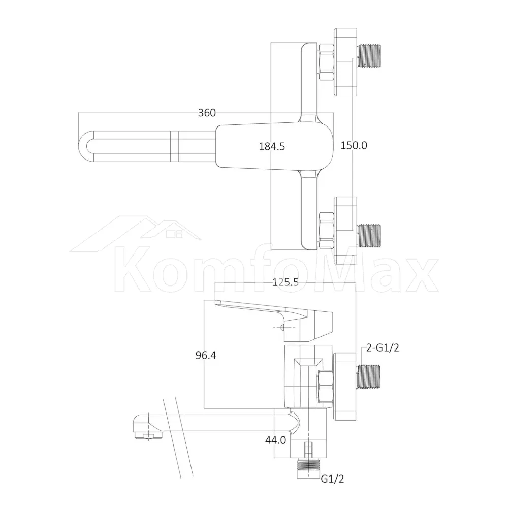 Змішувач для ванни Globus Lux BONN GLB-0208, латунь хром  - фото 7