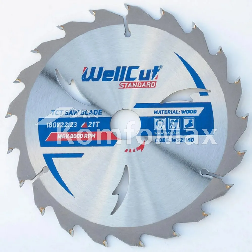 Диск пиляльний WellCut Standart 180х22.23 21T 