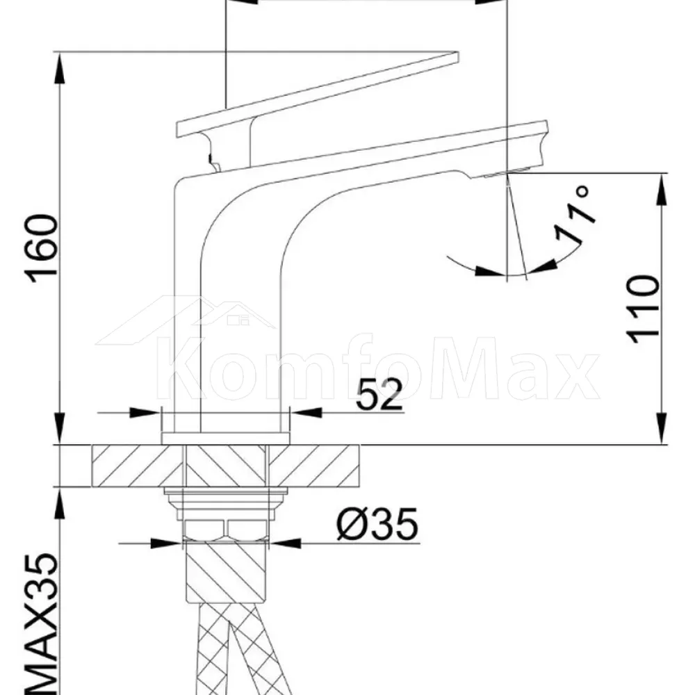 Змішувач для умивальника Frap F1058, латунь білий/хром  - фото 6