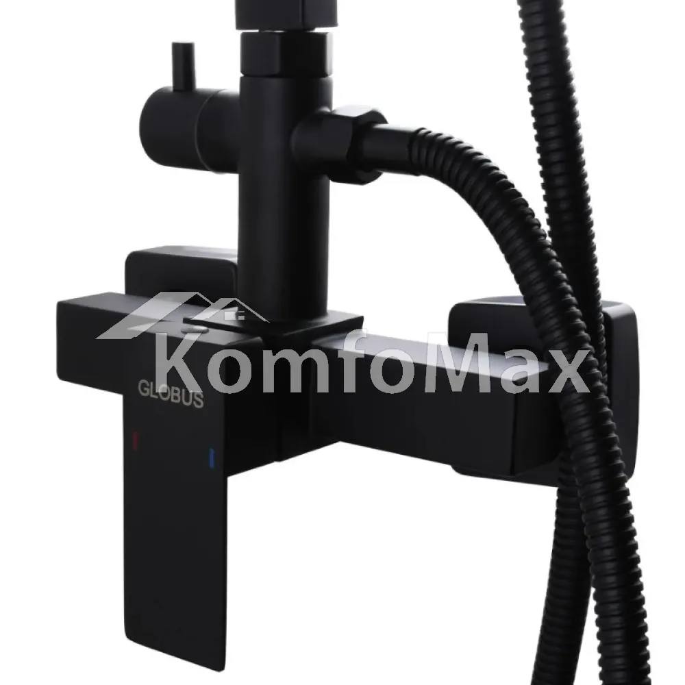 Душова система Globus Lux SICILIA SBQ-SH-125-BB чорна  - фото 1