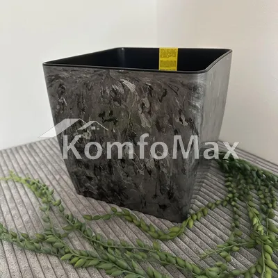 Горщик для квітів Квадро STONE низький 16х16см висота 15,5см далматинська яшма