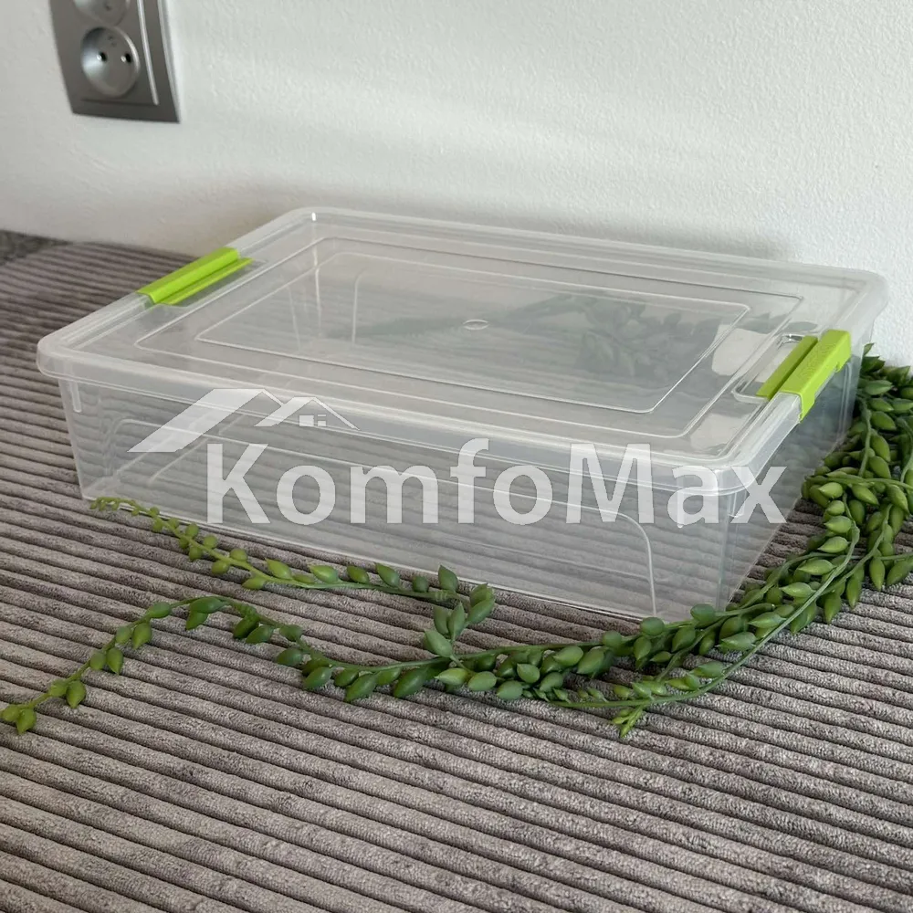 Контейнер Smart Box 3,8л. 32х24х7см. прозорий/оливковий 