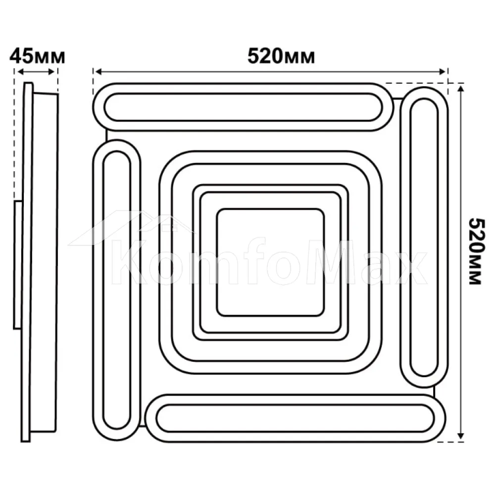 LED світильник VIOLUX smart MATRIX квадрат 120W 3000-5000K IP20 220495 білий  - фото 6