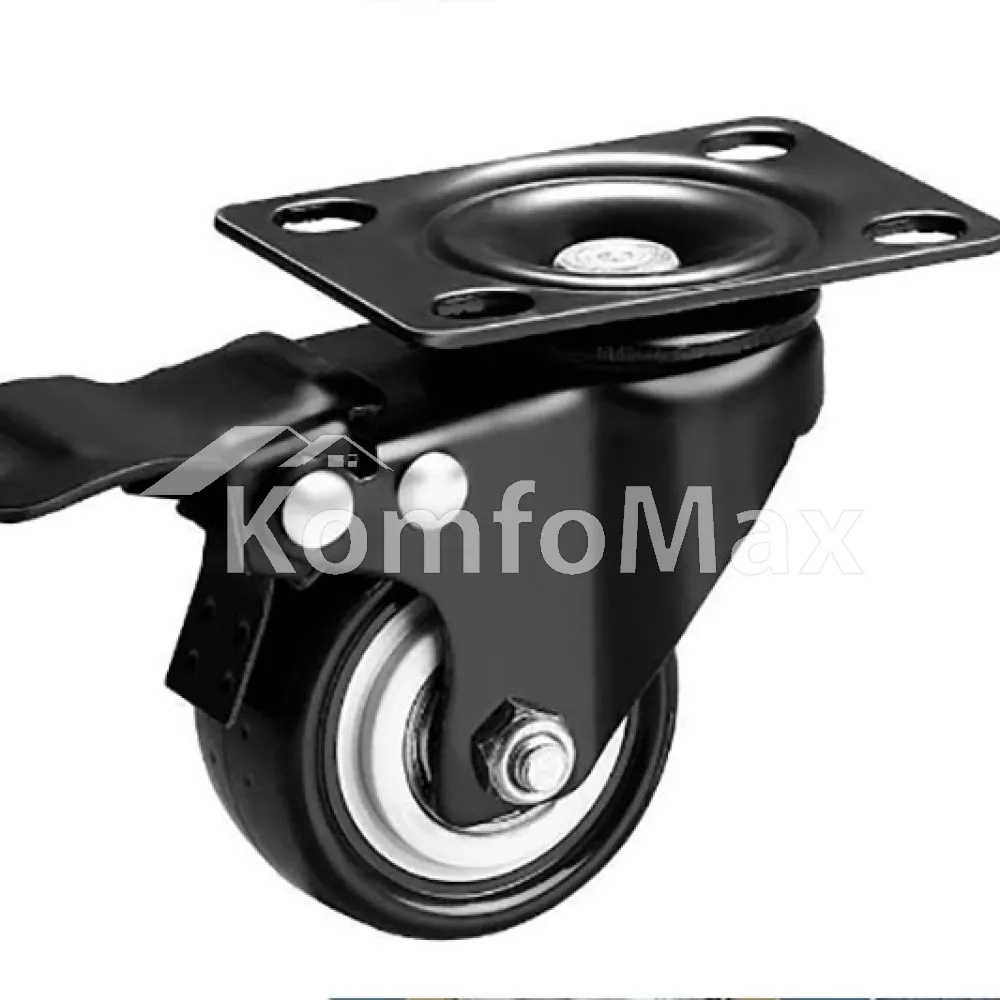 Колесо на платформі поворотне з гальмом d-40мм. (30кг.) 