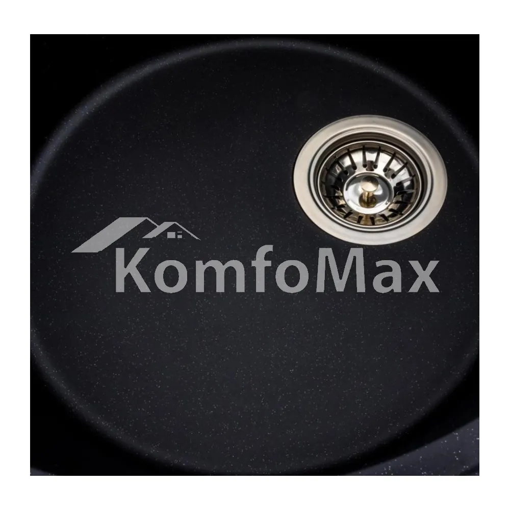 Гранітна мийка для кухні Platinum 5847 ONYX чорний металік  - фото 3