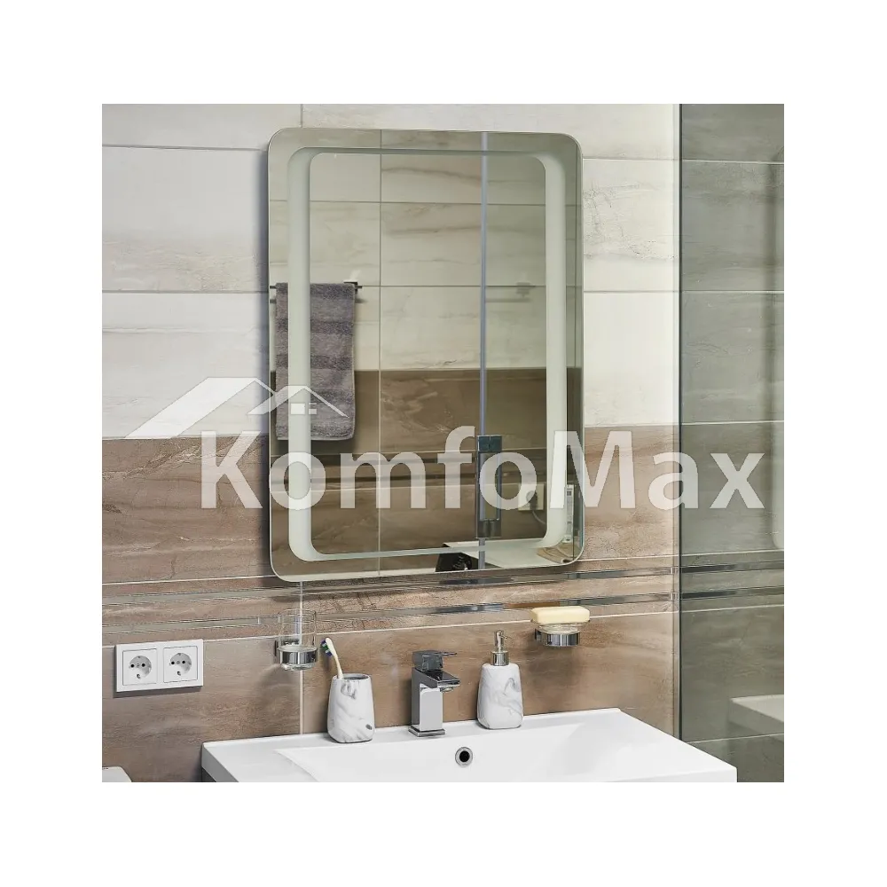Дзеркало LED UNIO MRR-04 SQR-RA- 600x800 mm. FL  - фото 1