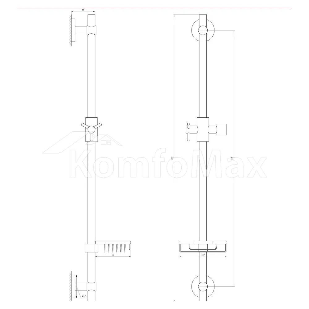 Душова стійка Globus Lux BT-1107C латунь хром  - фото 1