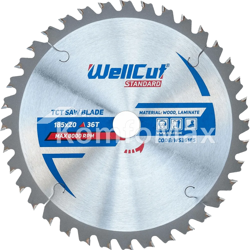 Диск пиляльний WellCut Standart Для ламінату 185х20 36Т 