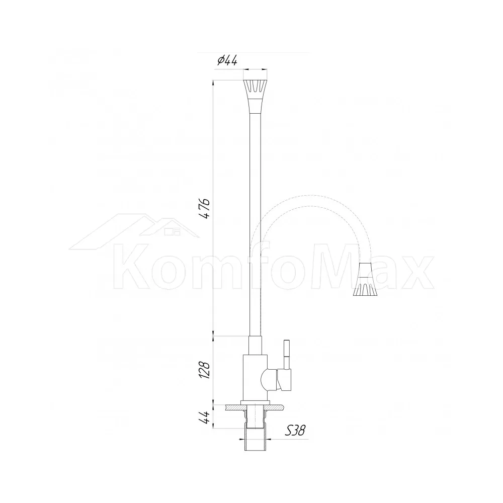 Змішувач для кухні Globus Lux ALPEN SBT1-203SA-BB-B01, чорний  - фото 5