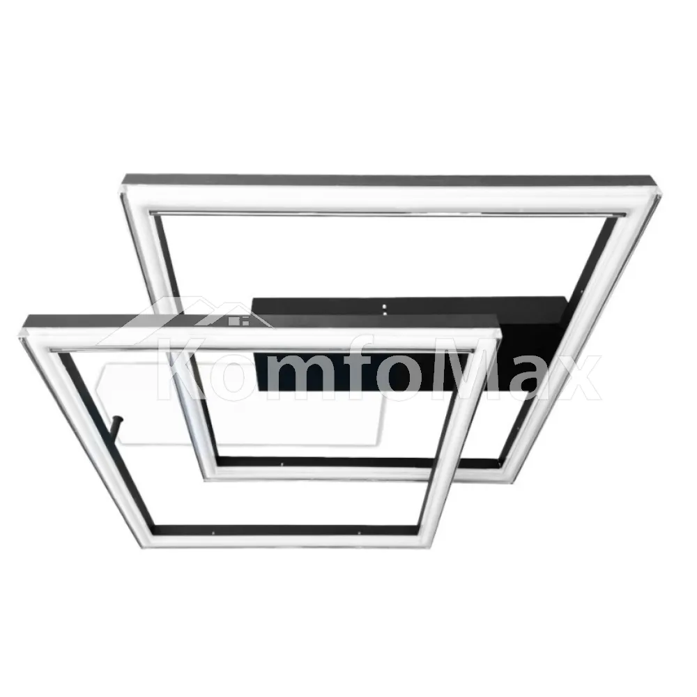 LED світильник VIOLUX smart BRIONI-S квадрат 84W 3000-4000-5000K IP20 220705 біло-чорний 