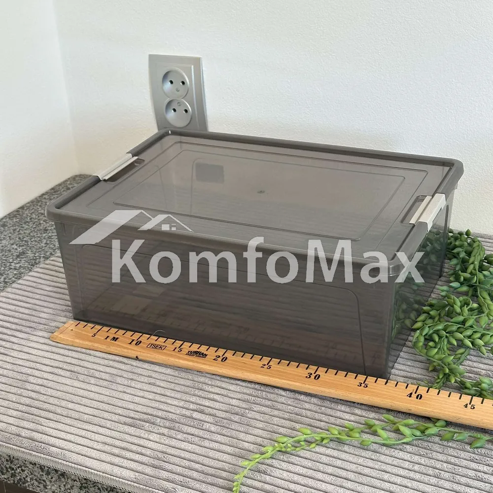 Контейнер Smart Box 11,7л. 39х29х14см. прозорий/какао  - фото 3