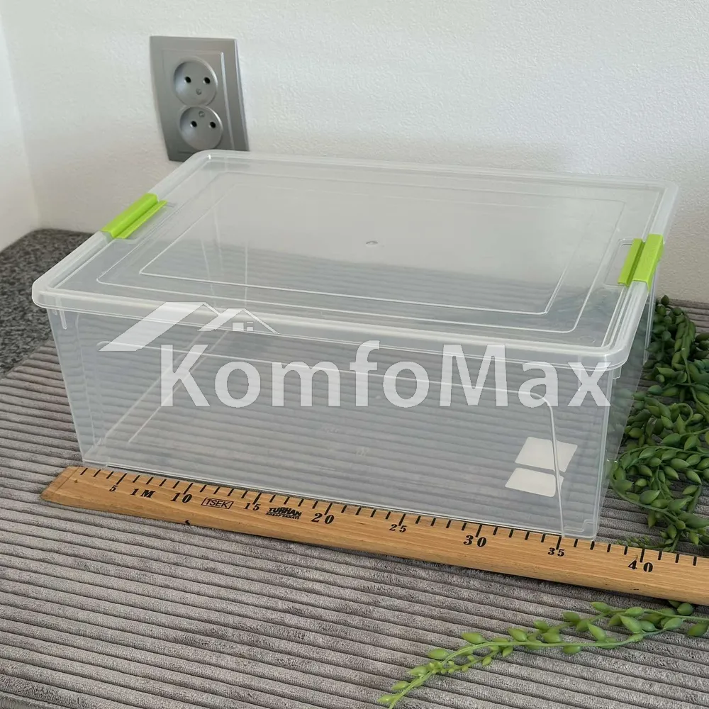Контейнер Smart Box 11,7л. 39х29х14см. прозорий/оливковий  - фото 2
