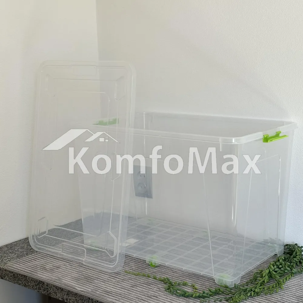 Контейнер Smart Box 70л. 59х39х40,5см. прозорий/оливковий  - фото 2