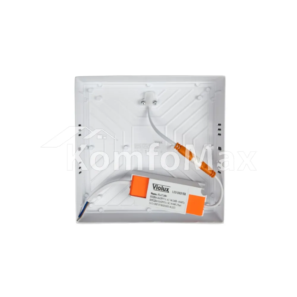 LED світильник VIOLUX ДББ FLAT квадрат 24W 5000K IP20 330221  - фото 3