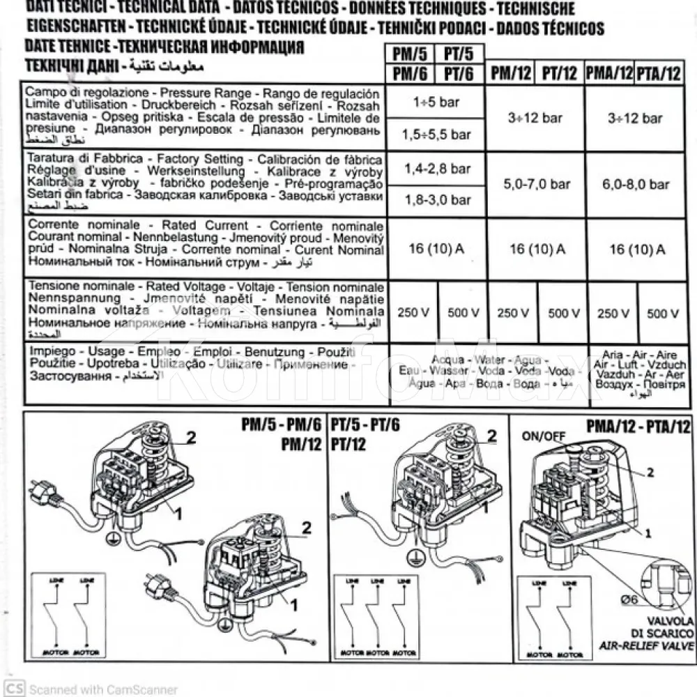 Реле тиску води для насосної станції Italtecnica PM-5G (Автоматика)  - фото 4