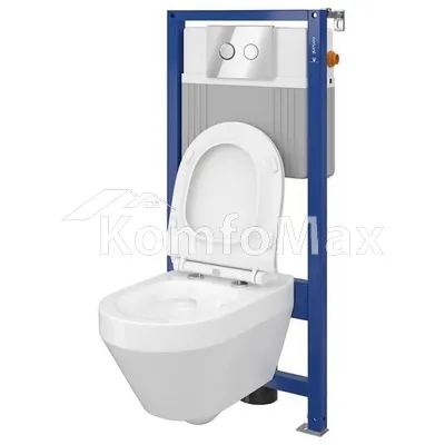 Інсталяція Cersanit AQUA 52 з кнопкою Accento Circle + унітаз Crea із сидінням Slim
