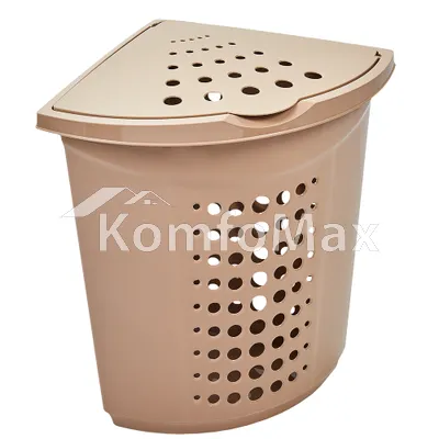 Корзина для білизни кутова 45л. кремовий