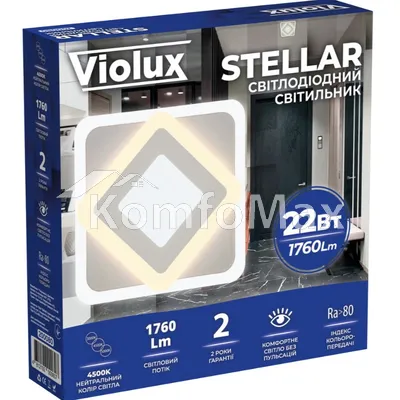 LED світильник VIOLUX ДББ STELLAR 22W квадрат 200080